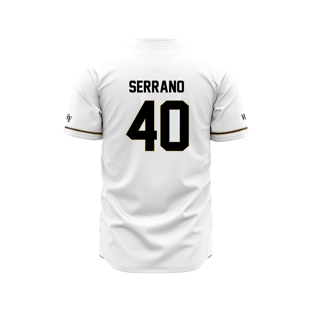 Wake Forest - NCAA Baseball : Jordan Serrano - White Jersey-1