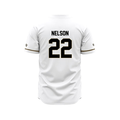 Wake Forest - NCAA Baseball : Cam Nelson - White Jersey