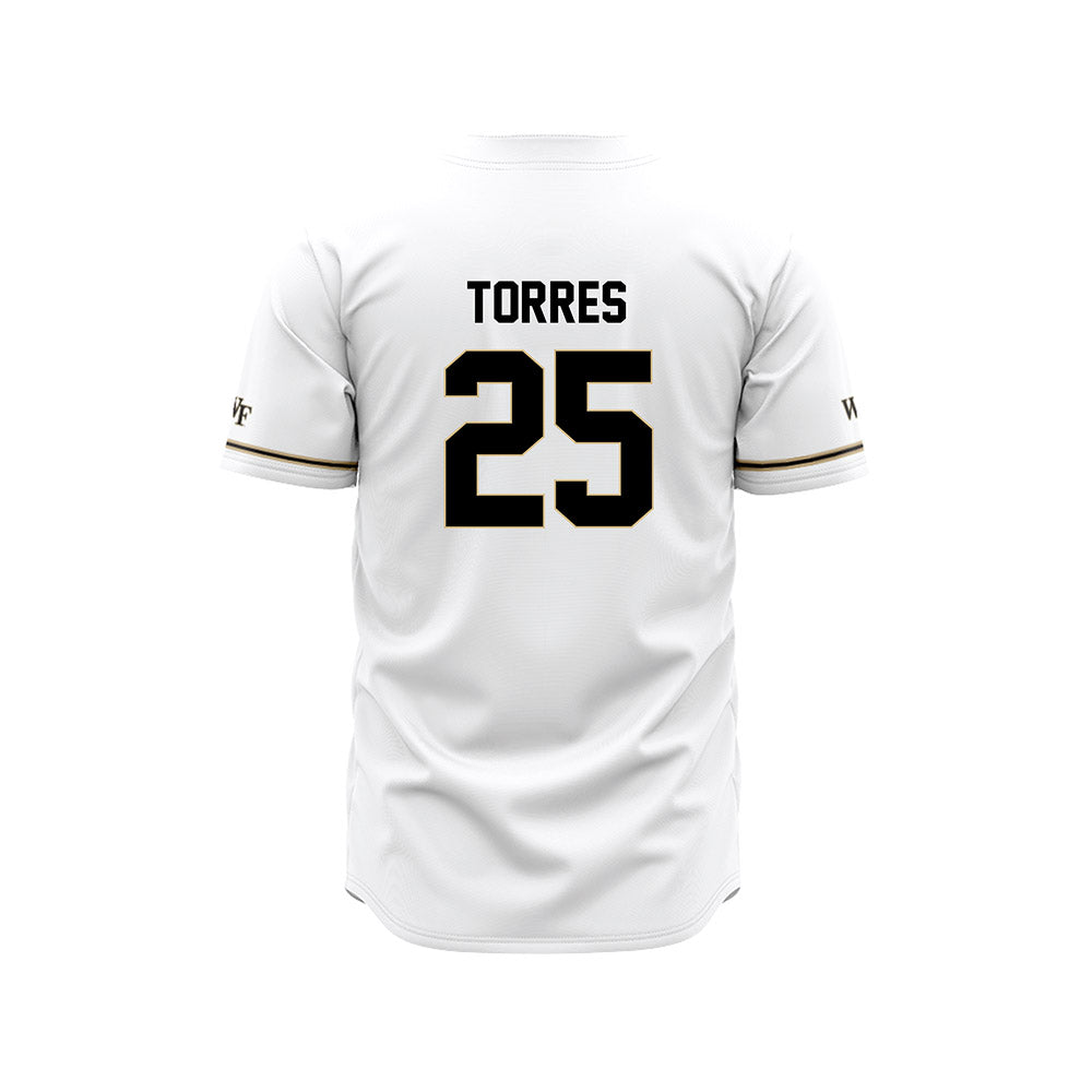 Wake Forest - NCAA Baseball : Boston Torres - White Jersey-1