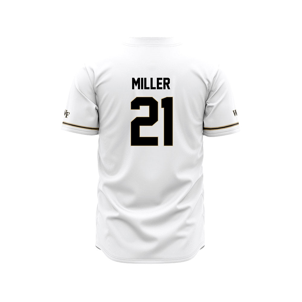 Wake Forest - NCAA Baseball : Jackson Miller - White Jersey-1