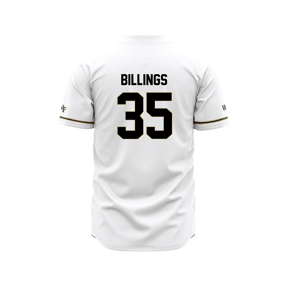 Wake Forest - NCAA Baseball : Luke Billings - White Jersey-1