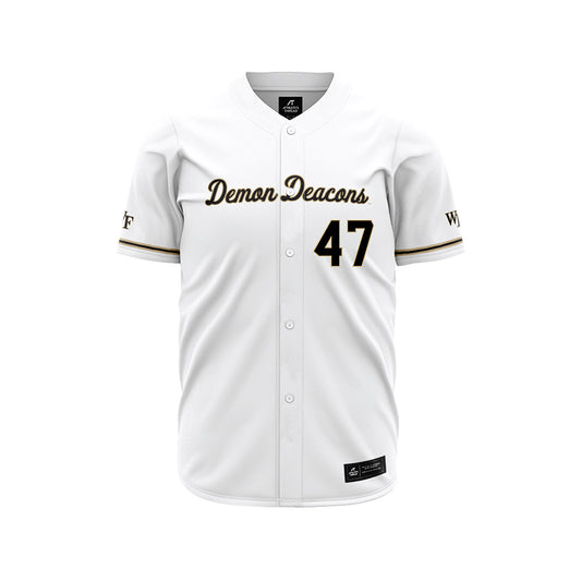 Wake Forest - NCAA Baseball : Cole Rice - White Jersey-0