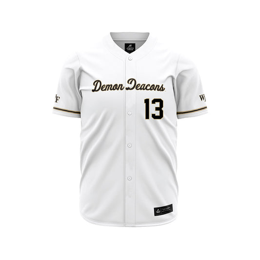 Wake Forest - NCAA Baseball : Robert Mitchell - White Jersey-0