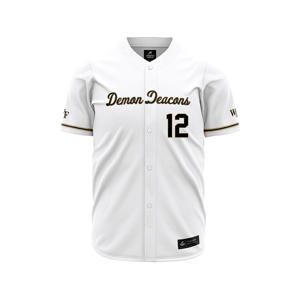 Wake Forest - NCAA Baseball : Nate Brittain - White Jersey-0