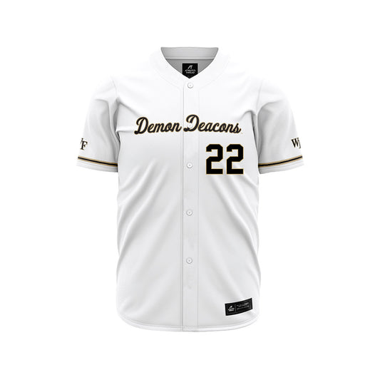 Wake Forest - NCAA Baseball : Cam Nelson - White Jersey