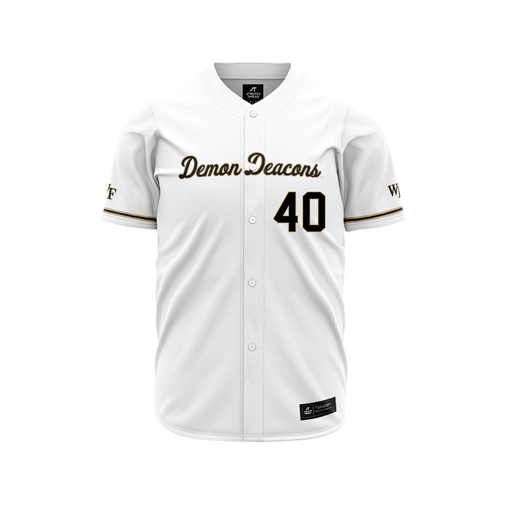 Wake Forest - NCAA Baseball : Jordan Serrano - White Jersey-0