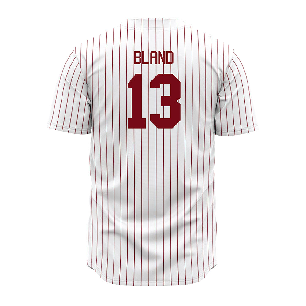 Troy - NCAA Baseball : Peryn Bland - Red Striped Jersey-1