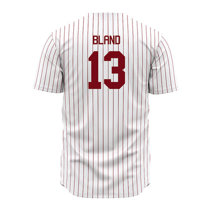 Troy - NCAA Baseball : Peryn Bland - Red Striped Jersey-1