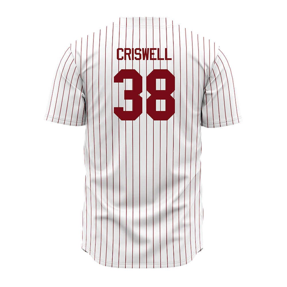 Troy - NCAA Baseball : Nate Criswell - Red Striped Jersey-1