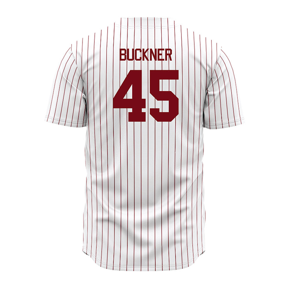 Troy - NCAA Baseball : Judah Buckner - Red Striped Jersey-1