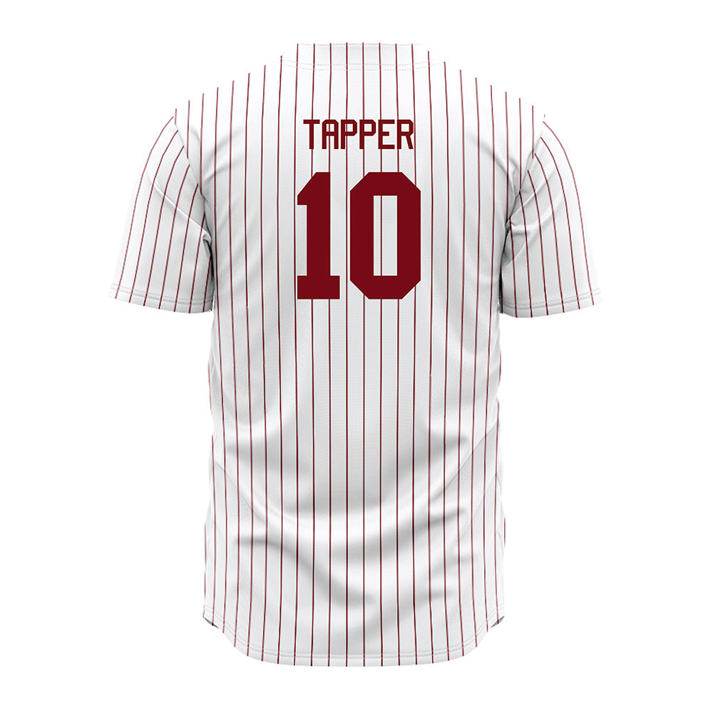 Troy - NCAA Baseball : Brock Tapper - Red Striped Jersey-1