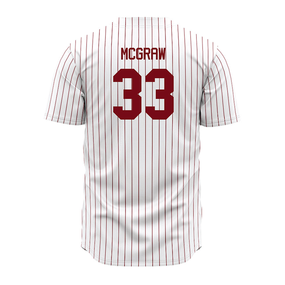 Troy - NCAA Baseball : Ty McGraw - Red Striped Jersey-1