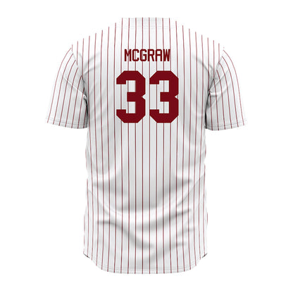 Troy - NCAA Baseball : Gregory McGraw - Red Striped Jersey-1