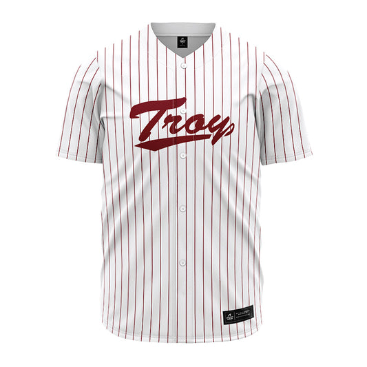 Troy - NCAA Baseball : Zaid Diaz - Red Striped Jersey-0