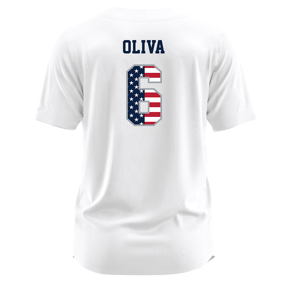 Troy - NCAA Softball : Caiden Oliva - white Jersey-1