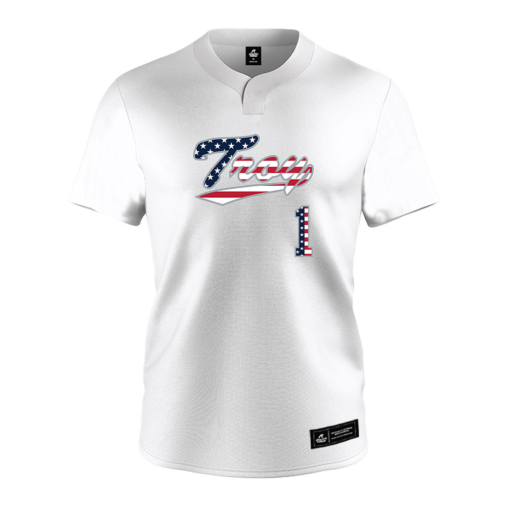 Troy - NCAA Softball : Savannah Money - white Jersey-0