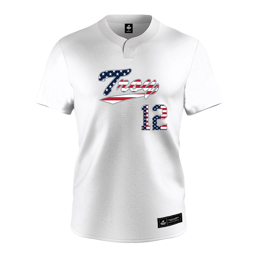 Troy - NCAA Softball : McKinnon Howard - white Jersey-0