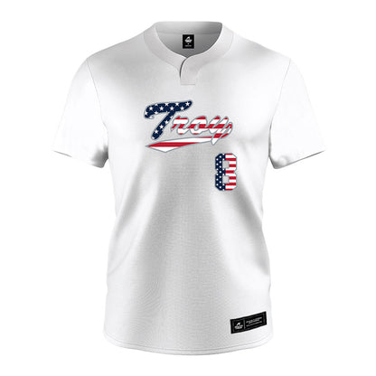 Troy - NCAA Softball : Ella Cunningham - white Jersey-0