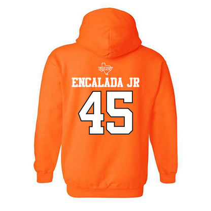 UTRGV - NCAA Baseball : Emir Encalada Jr - Classic Shersey Hooded Sweatshirt-1