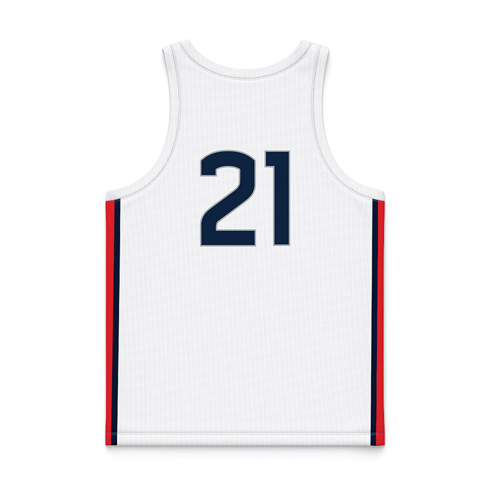 UConn - NCAA Women's Basketball : Sarah Strong - White Basketball Jersey-1