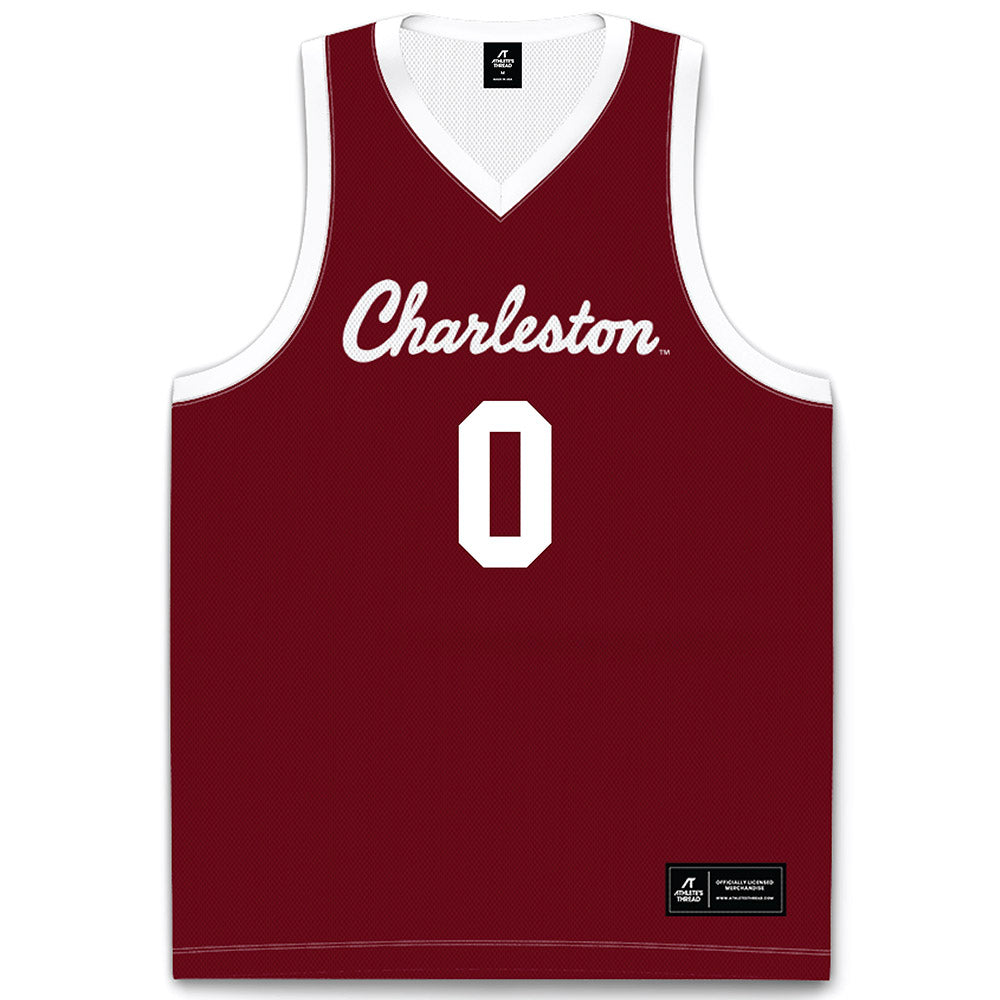 Charleston - NCAA Men's Basketball : Jaxon Prunty - Red Basketball Jersey-0