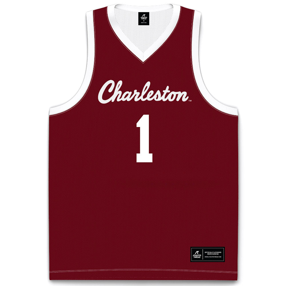 Charleston - NCAA Men's Basketball : Chadlyn Traylor - Red Basketball Jersey-0