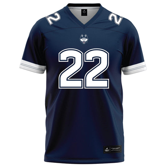 UConn - NCAA Football : Axavier Bridges-Brooks - Navy Football Jersey-0