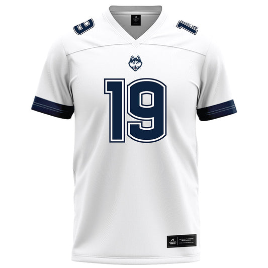 UConn - NCAA Football : Ethan Hogg - White Football Jersey-0