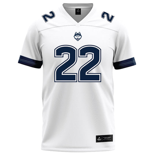 UConn - NCAA Football : Axavier Bridges-Brooks - White Football Jersey-0