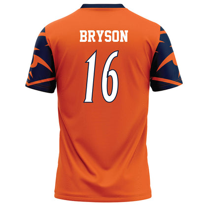 UTSA - NCAA Football : Christopher Bryson - Orange Football Jersey