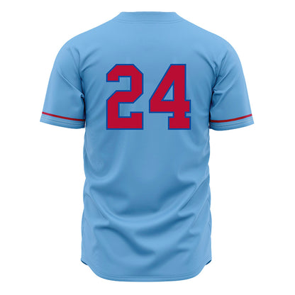 LA Tech - NCAA Baseball : Sebastian Mexico - Light Blue Jersey-1