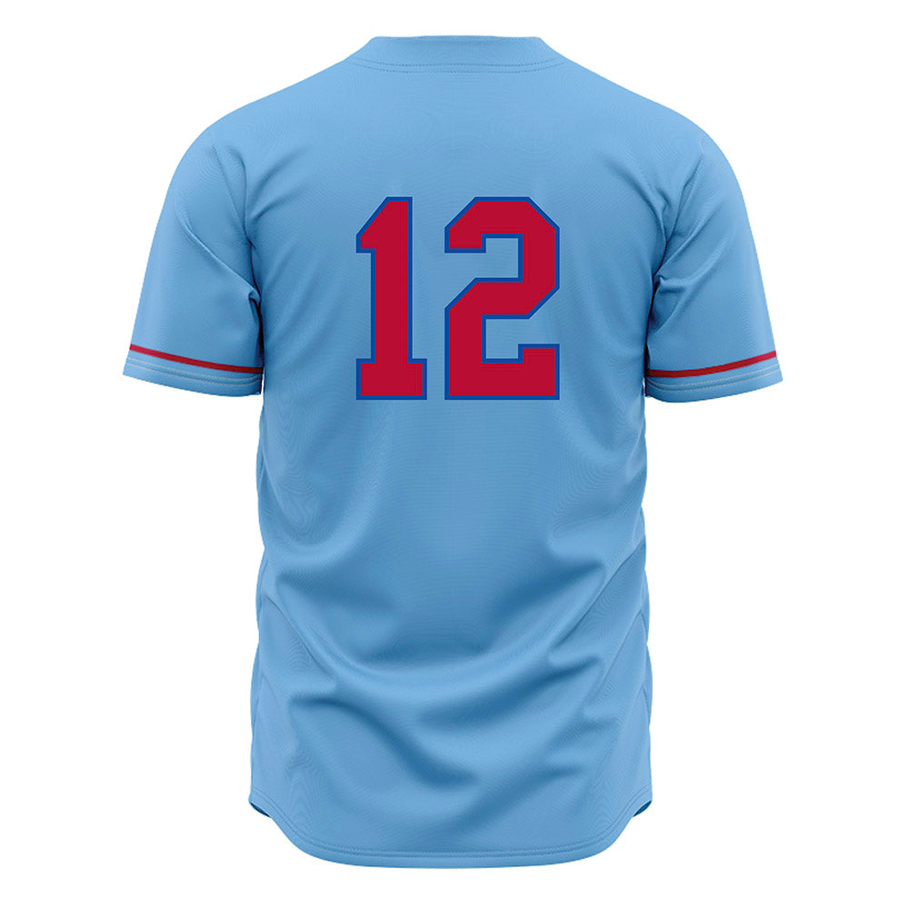 LA Tech - NCAA Baseball : Luke Cooley - Light Blue Jersey-1