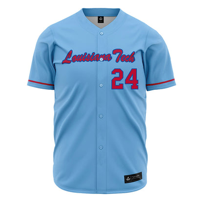 LA Tech - NCAA Baseball : Sebastian Mexico - Light Blue Jersey-0