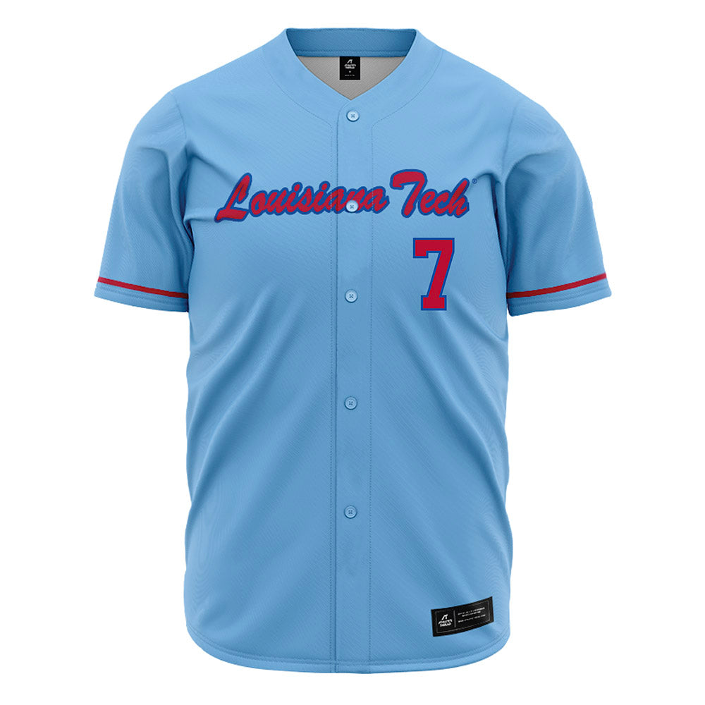 LA Tech - NCAA Baseball : Micheal Ballard - Light Blue Jersey-0