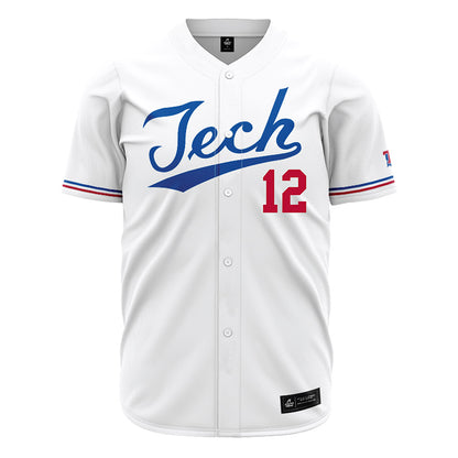 LA Tech - NCAA Baseball : Luke Cooley - White Jersey-0