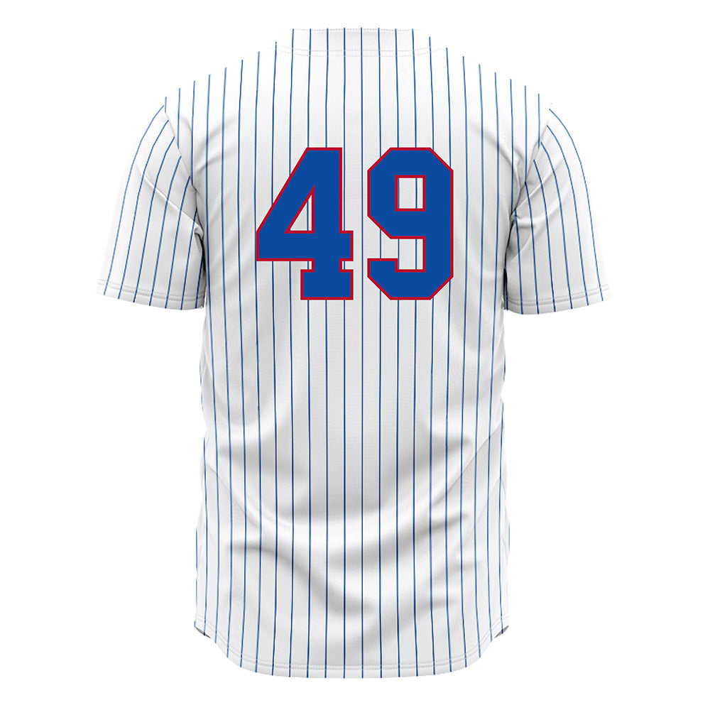 LA Tech - NCAA Baseball : Ethan Judice - White Pinstripe Jersey-1