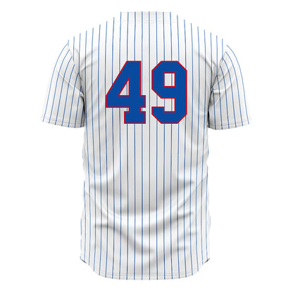 LA Tech - NCAA Baseball : Ethan Judice - White Pinstripe Jersey-1