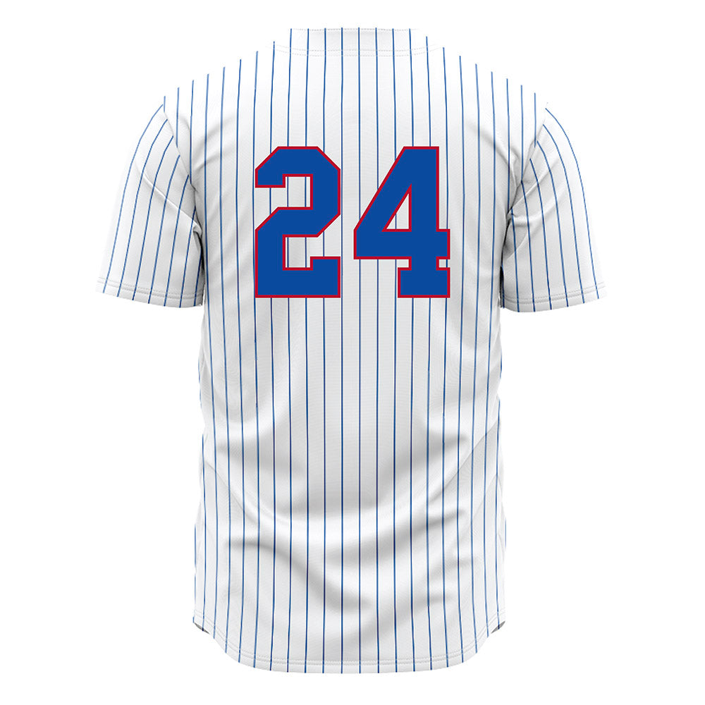 LA Tech - NCAA Baseball : Sebastian Mexico - White Pinstripe Jersey-1