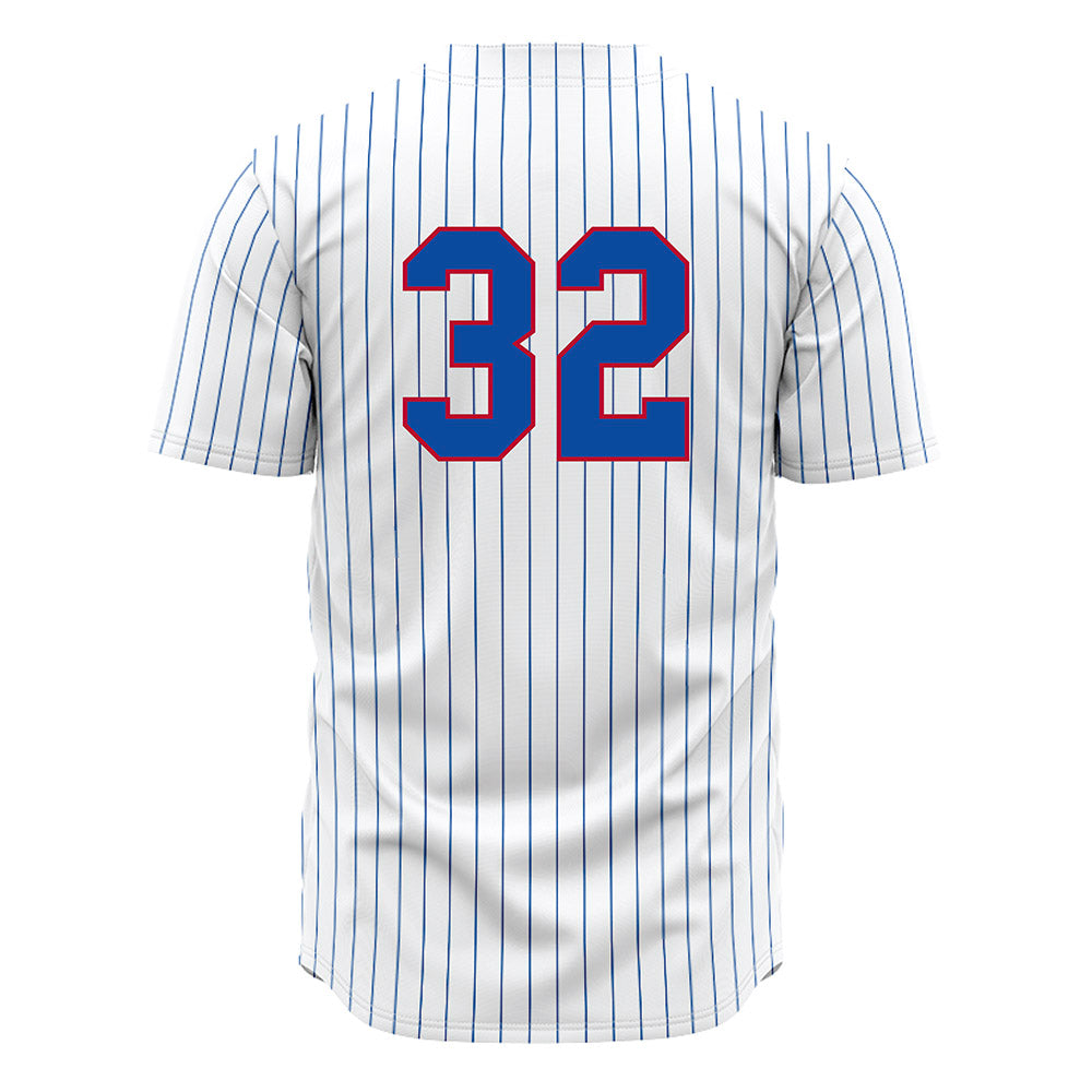 LA Tech - NCAA Baseball : Luke Nichols - White Pinstripe Jersey-1