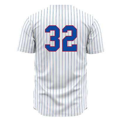 LA Tech - NCAA Baseball : Luke Nichols - White Pinstripe Jersey-1