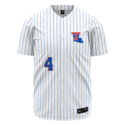 LA Tech - NCAA Baseball : Cade Patterson - White Pinstripe Jersey-0