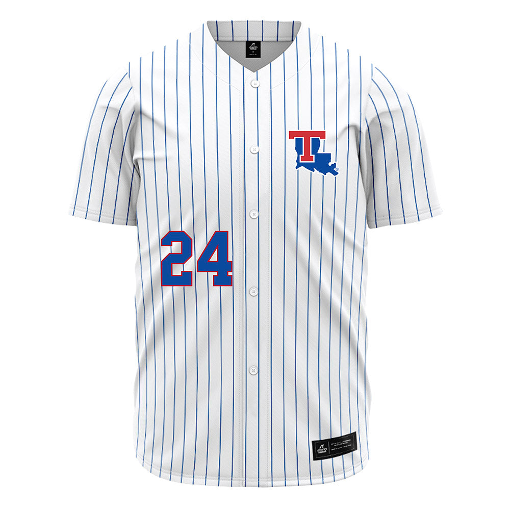 LA Tech - NCAA Baseball : Sebastian Mexico - White Pinstripe Jersey-0