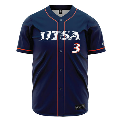 UTSA - NCAA Baseball : Jacob Silva - Navy Jersey-0