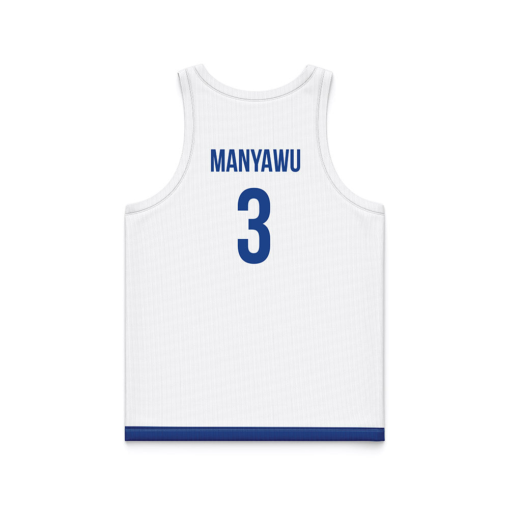 Drake - NCAA Men's Basketball : Cameron Manyawu - White Basketball Jersey-1