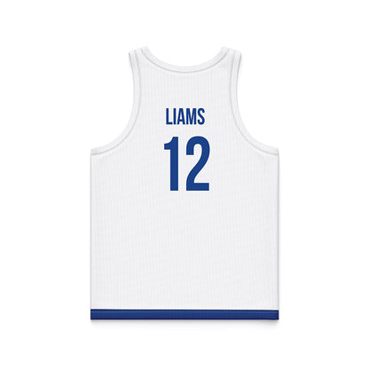 Drake - NCAA Women's Basketball : Ashley Liams - White Basketball Jersey-1