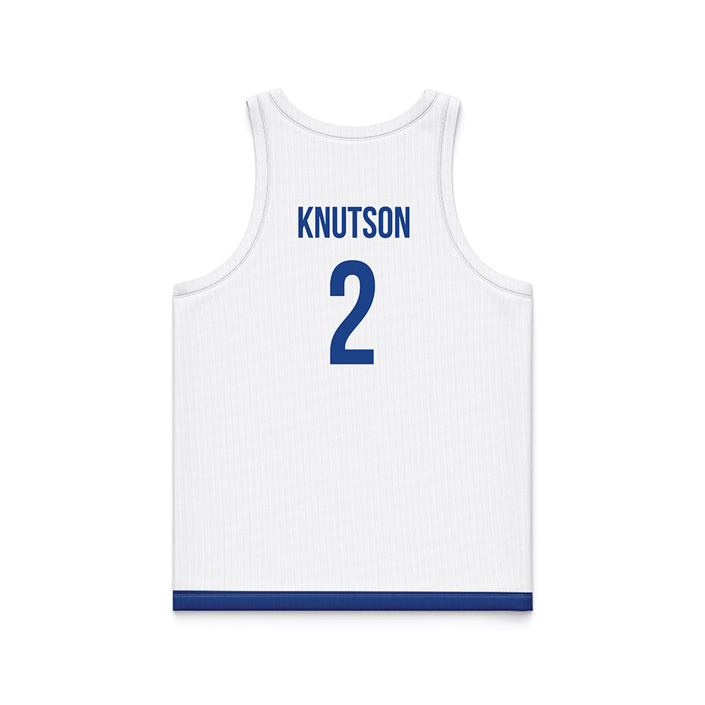 Drake - NCAA Women's Basketball : Grace Knutson - White Basketball Jersey