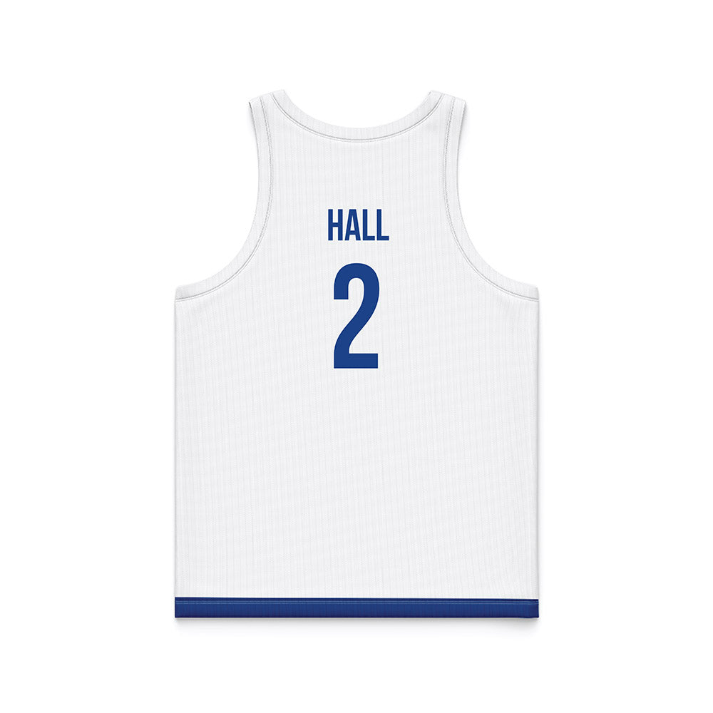 Drake - NCAA Men's Basketball : Brashon Hall - White Basketball Jersey