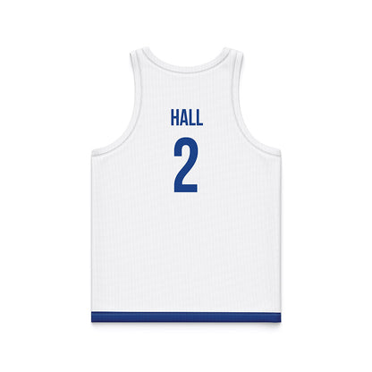 Drake - NCAA Men's Basketball : Brashon Hall - White Basketball Jersey