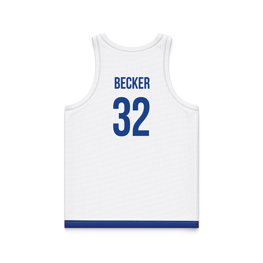 Drake - NCAA Women's Basketball : Courtney Becker - White Basketball Jersey