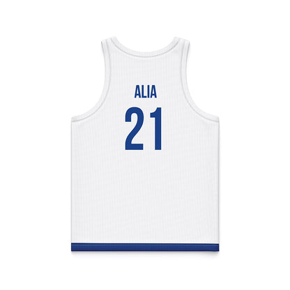 Drake - NCAA Men's Basketball : Andrew Alia - White Basketball Jersey-1